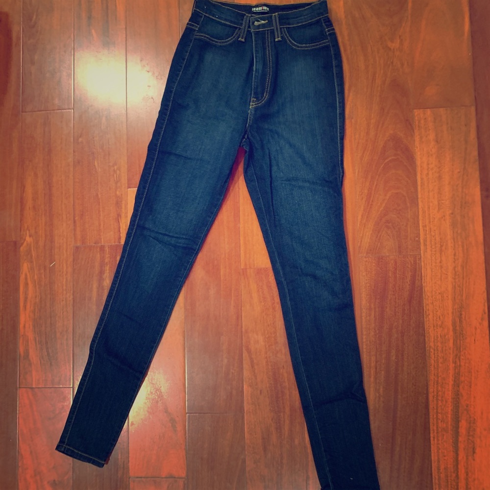 High-Waisted Dark Jeans